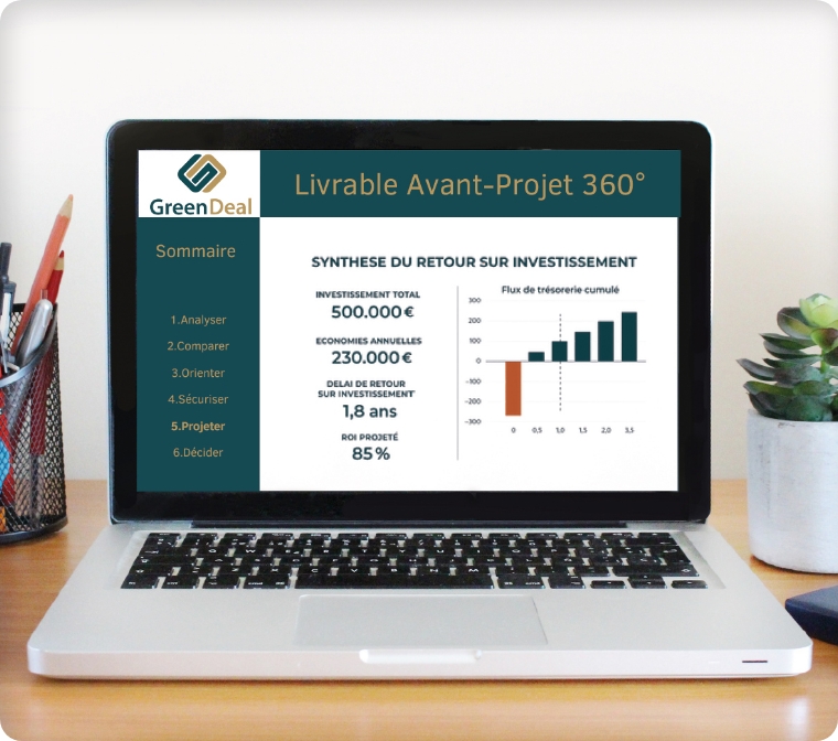 Exemple de livrable Avant-Projet 360° sur ordinateur